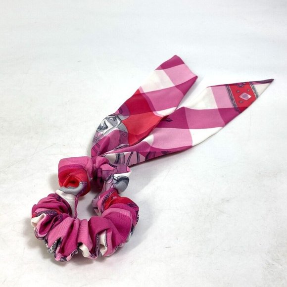 HERMES Scrunchie Bella Hair rubber hair accessories Scrunchie silk pink main image 4
